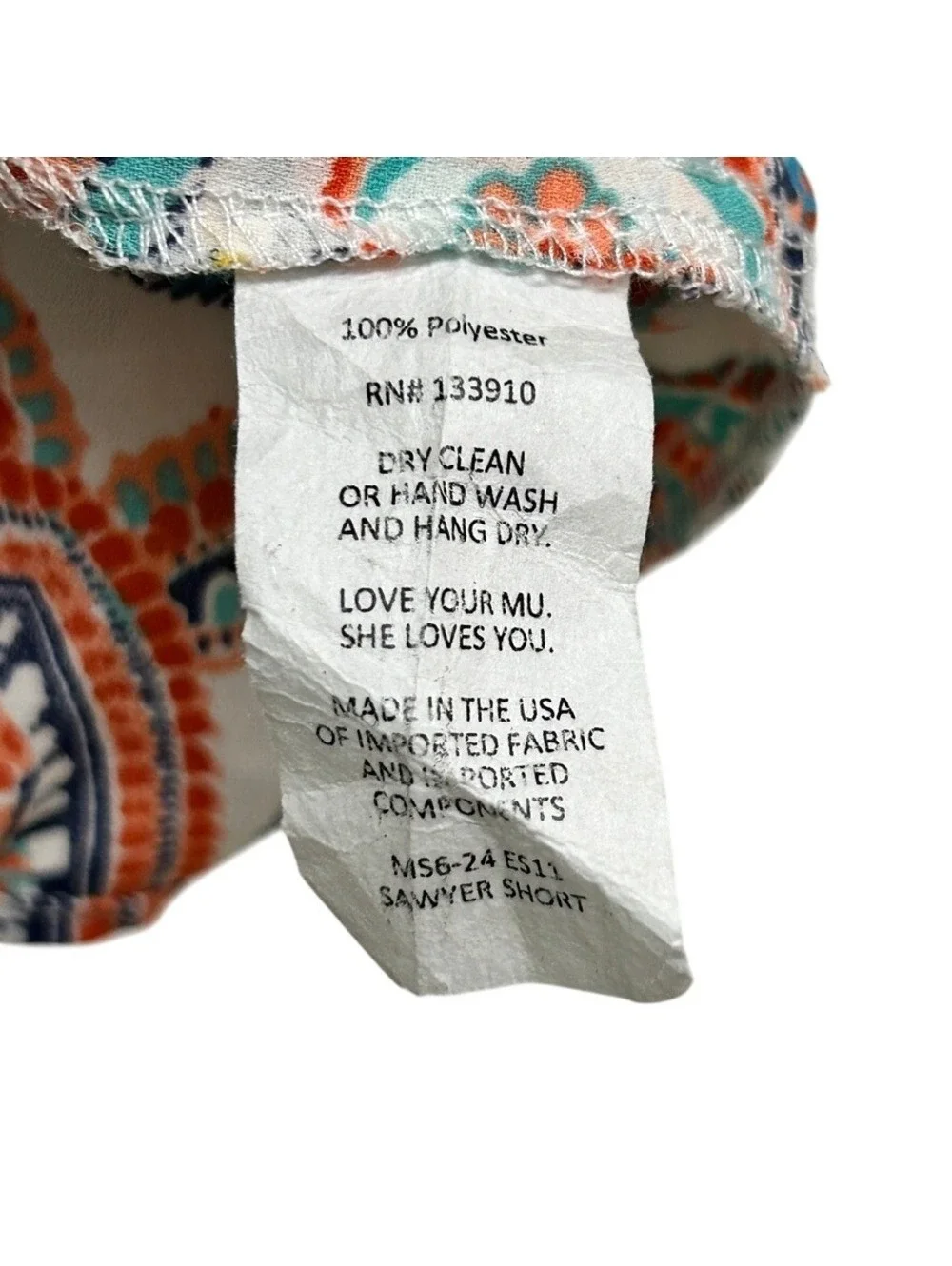Show Me Your Mumu Women's Orange Paisley Boho High Waist Sawyer Shorts Size S